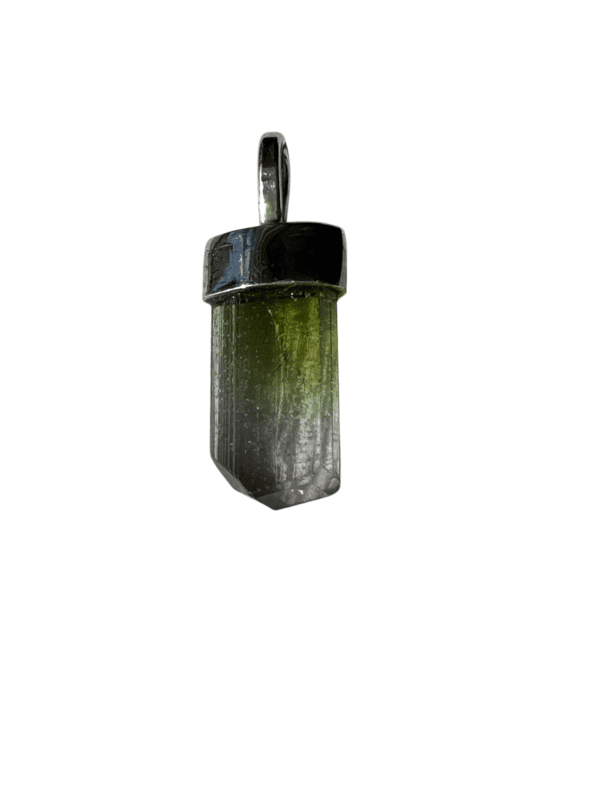 Green tourmaline crystal pendant.