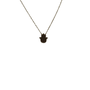 Hamsa hand necklace on chain.
